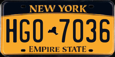 NY license plate HGO7036