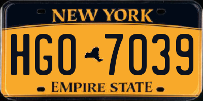 NY license plate HGO7039
