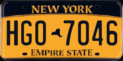 NY license plate HGO7046