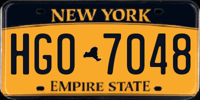 NY license plate HGO7048