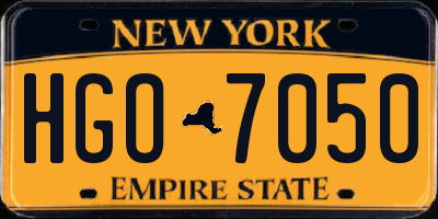 NY license plate HGO7050