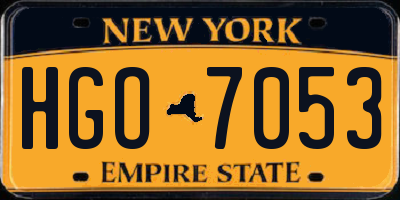 NY license plate HGO7053