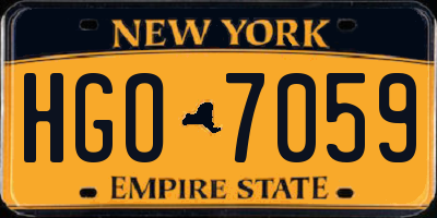 NY license plate HGO7059