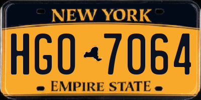 NY license plate HGO7064