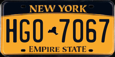 NY license plate HGO7067