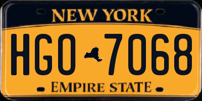 NY license plate HGO7068