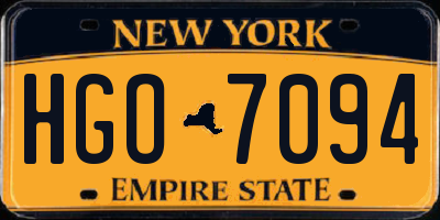 NY license plate HGO7094