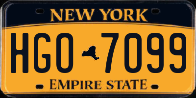 NY license plate HGO7099