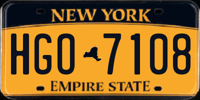 NY license plate HGO7108