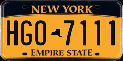 NY license plate HGO7111