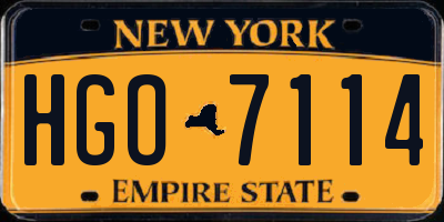 NY license plate HGO7114