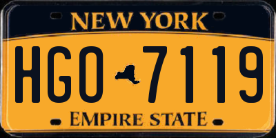 NY license plate HGO7119