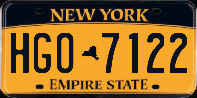 NY license plate HGO7122