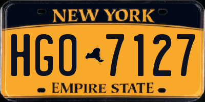 NY license plate HGO7127