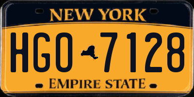 NY license plate HGO7128