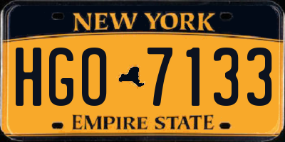 NY license plate HGO7133