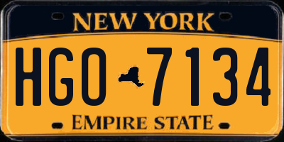 NY license plate HGO7134