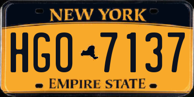 NY license plate HGO7137