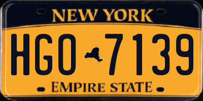 NY license plate HGO7139