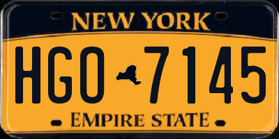 NY license plate HGO7145