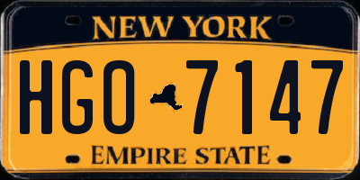 NY license plate HGO7147