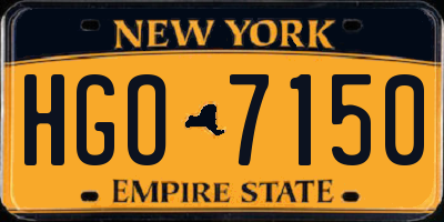 NY license plate HGO7150