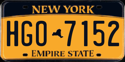 NY license plate HGO7152