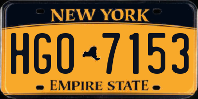 NY license plate HGO7153