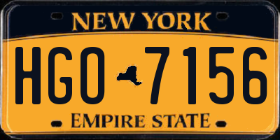 NY license plate HGO7156