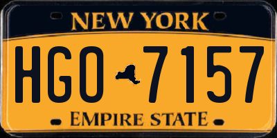 NY license plate HGO7157