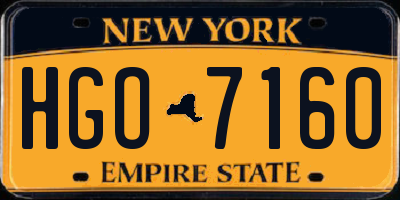 NY license plate HGO7160