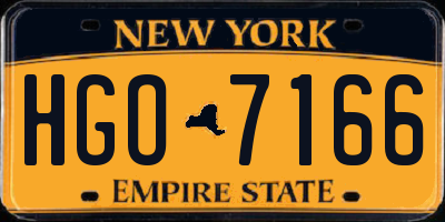 NY license plate HGO7166