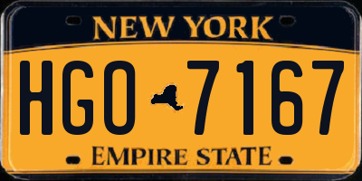 NY license plate HGO7167