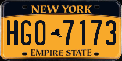 NY license plate HGO7173