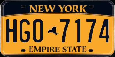 NY license plate HGO7174