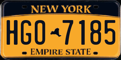 NY license plate HGO7185