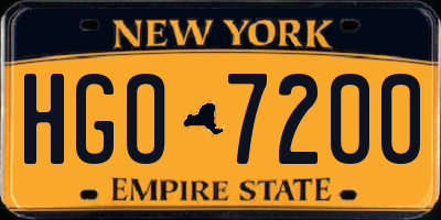 NY license plate HGO7200