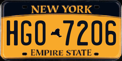 NY license plate HGO7206