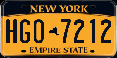 NY license plate HGO7212