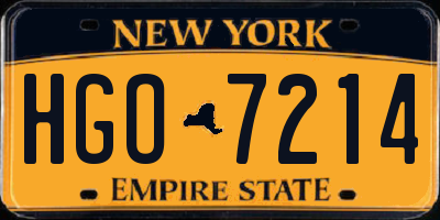 NY license plate HGO7214