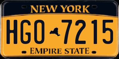 NY license plate HGO7215
