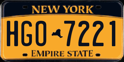 NY license plate HGO7221