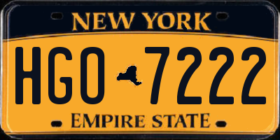 NY license plate HGO7222