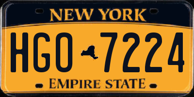 NY license plate HGO7224