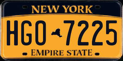 NY license plate HGO7225