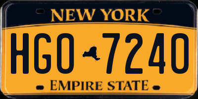 NY license plate HGO7240