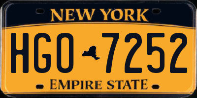 NY license plate HGO7252