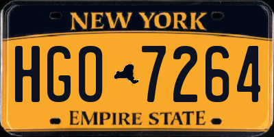 NY license plate HGO7264