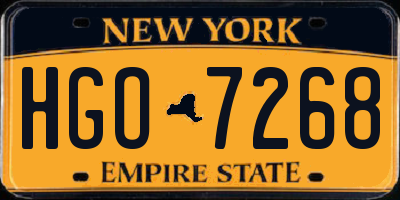 NY license plate HGO7268