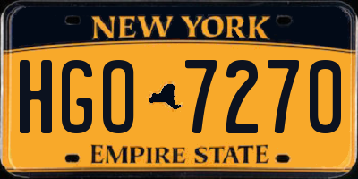 NY license plate HGO7270